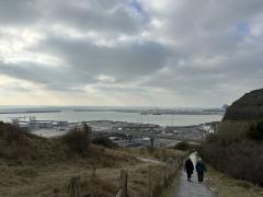 And backwards from the path up towards the White Cliffs